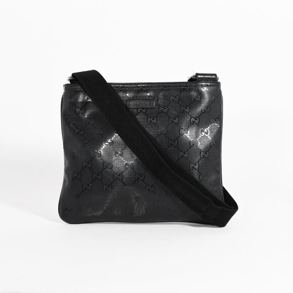 Gucci Black GG Imprimé Messenger Bag with Adjustable Strap - Picture 2 of 11